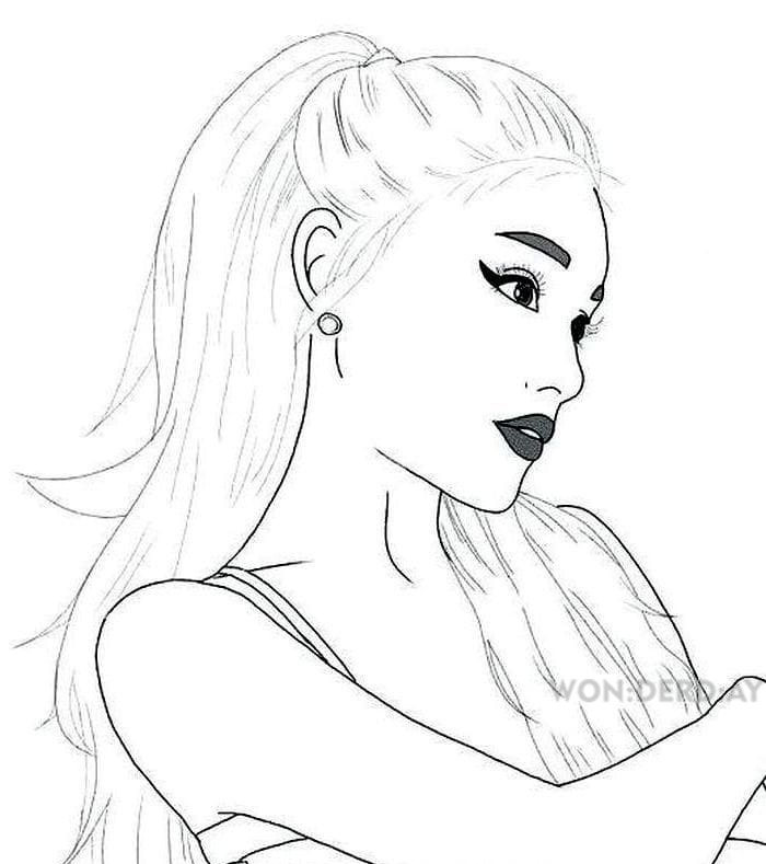 Dibujos para colorear Ariana Grande. Descargue e imprima gratis