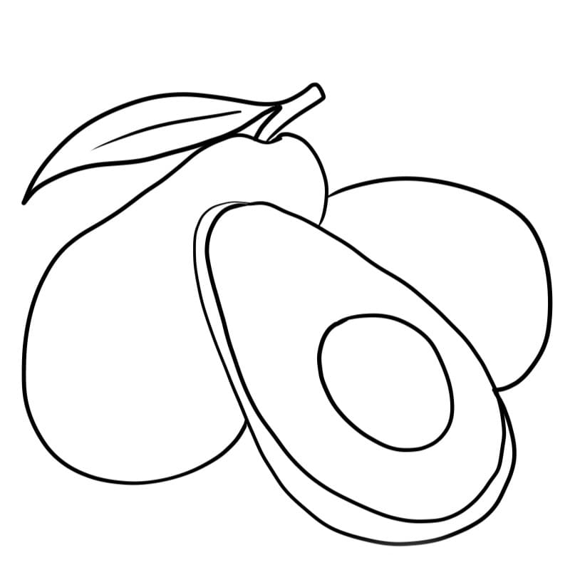 Disegni di Avocado da colorare. Stampa gratis