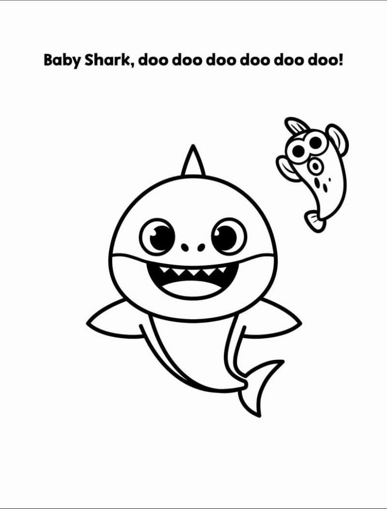 Baby Shark And Pinkfong Coloring Pages Print Free