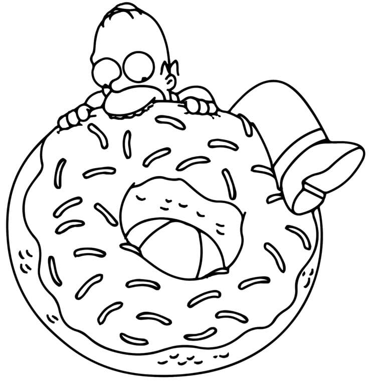 Donut Coloring Pages, 70 Pieces Print for free A4