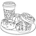 Donut Coloring Pages, 70 Pieces Print for free A4 | WONDER DAY