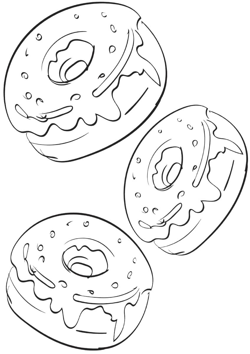 Ausmalbilder Kawaii Donut - Ausmalbilder Donut Kostenlos