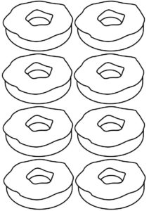 Donut Coloring Pages, 70 Pieces Print for free A4 | WONDER DAY