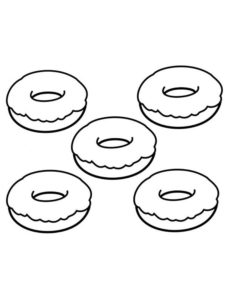 Donut Coloring Pages, 70 Pieces Print for free A4 | WONDER DAY