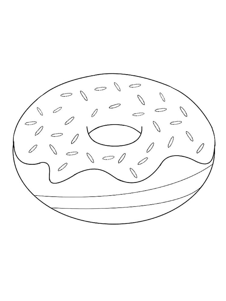 Coloriage Beignet (Donut). Imprimer gratuitement au format A4