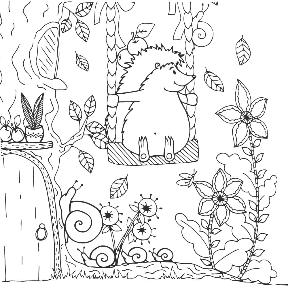 Dibujos de Erizos para colorear para niños, 150 piezas. Imprimir A4
