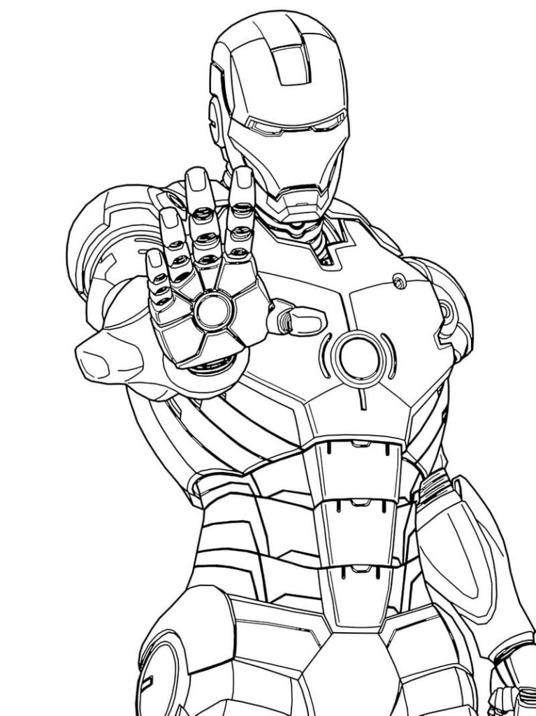 Ausmalbilder Iron Man. Drucken Sie Superheld Marvel kostenlos