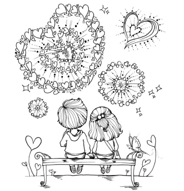 Desenhos de Amor para colorir. 100 Imagens bonitas Grátis
