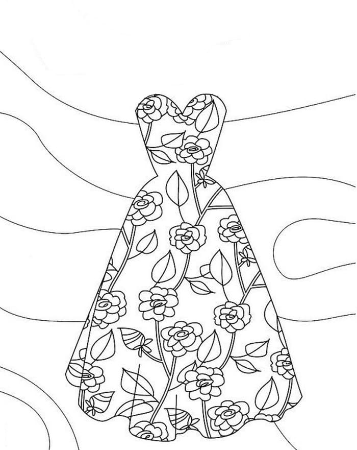 Desenhos de Vestidos para colorir. Imprimir gratuitamente