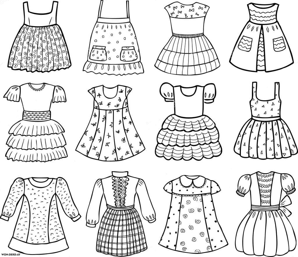 Free Prom Dress Coloring Page | Coloring Page Printables | Kidadl