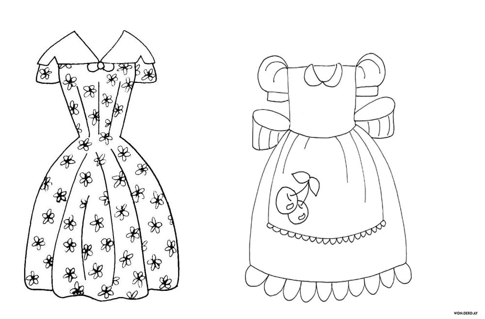 Desenhos de Vestidos para colorir. Imprimir gratuitamente