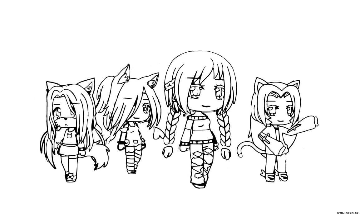 Gacha Life para colorir - Blog Ana Giovanna