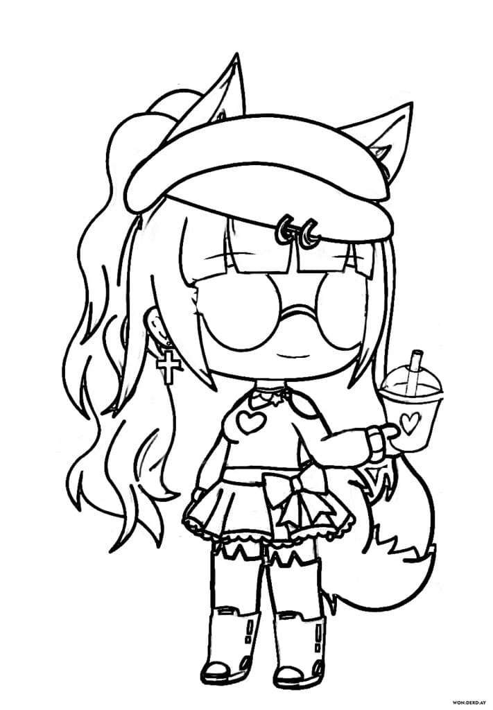 desenho para colorir gacha life