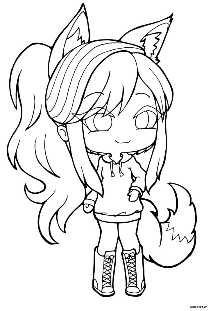 desenho para colorir gacha life