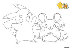 Pikachu Coloring Pages. Print for free in A4 format