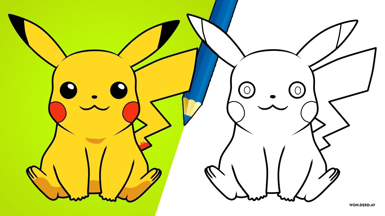 Resultado de imagem para pikachu com bone para colorir