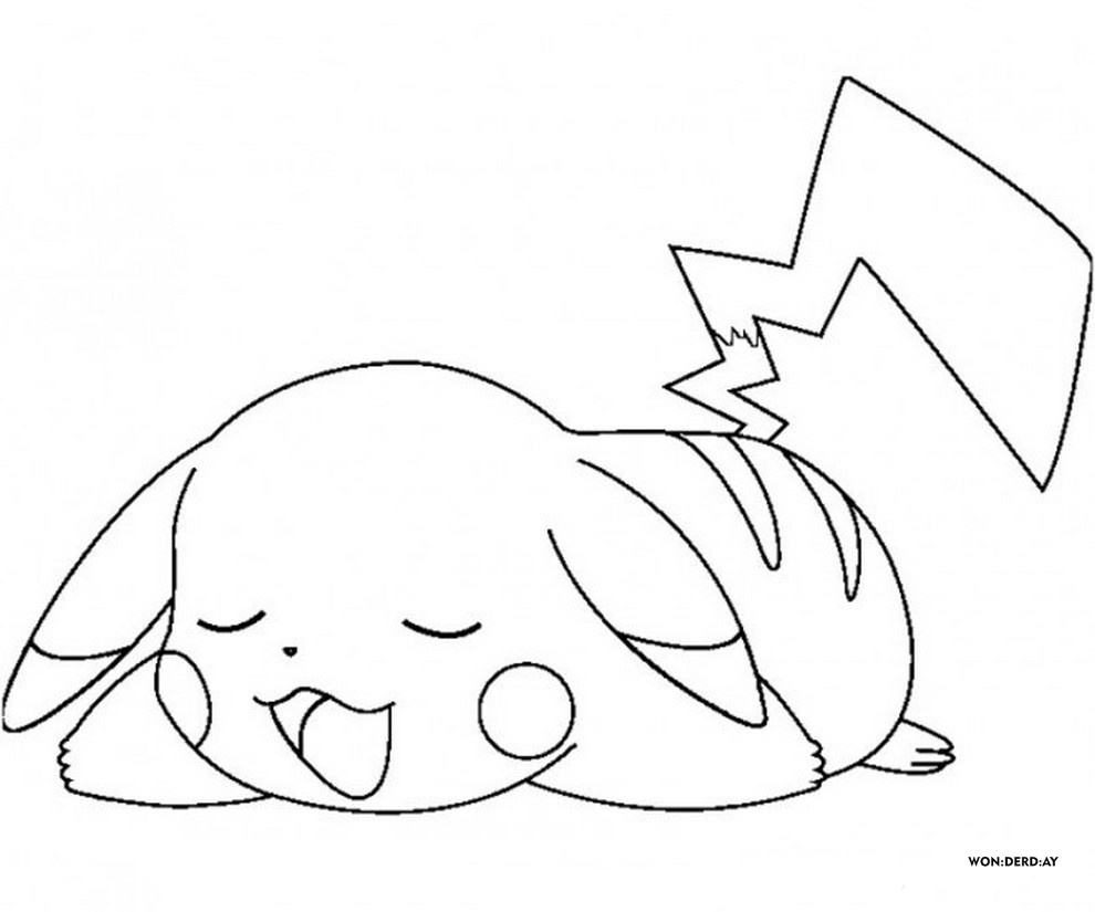 Pikachu Coloring Pages. Print for free in A20 format