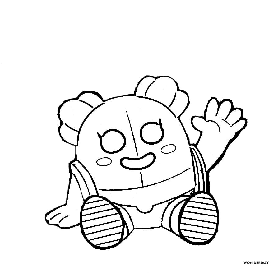 Spike and Spike Sakura Coloring Pages Brawl Stars. Print A4