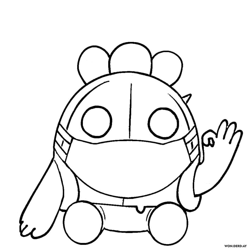 Spike and Spike Sakura Coloring Pages Brawl Stars. Print A4