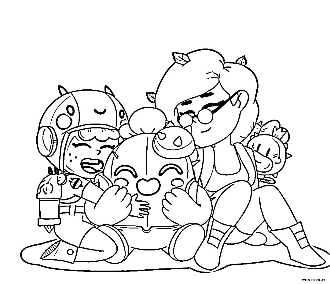 Spike And Spike Sakura Coloring Pages Brawl Stars Print A4 - rosa brawl stars dessin