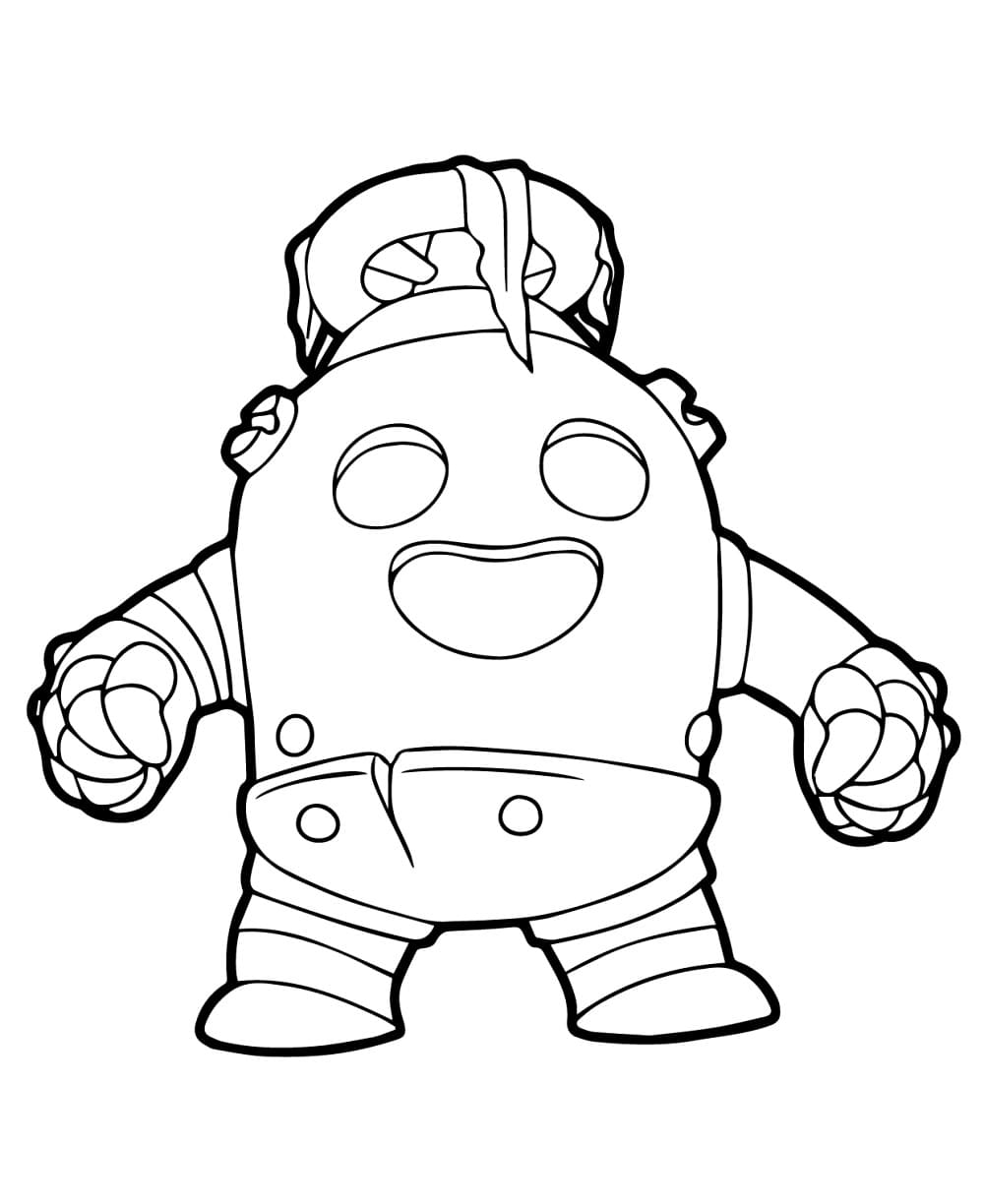 Spike And Spike Sakura Coloring Pages Brawl Stars Print A4 - brawl stars para colorear sprout