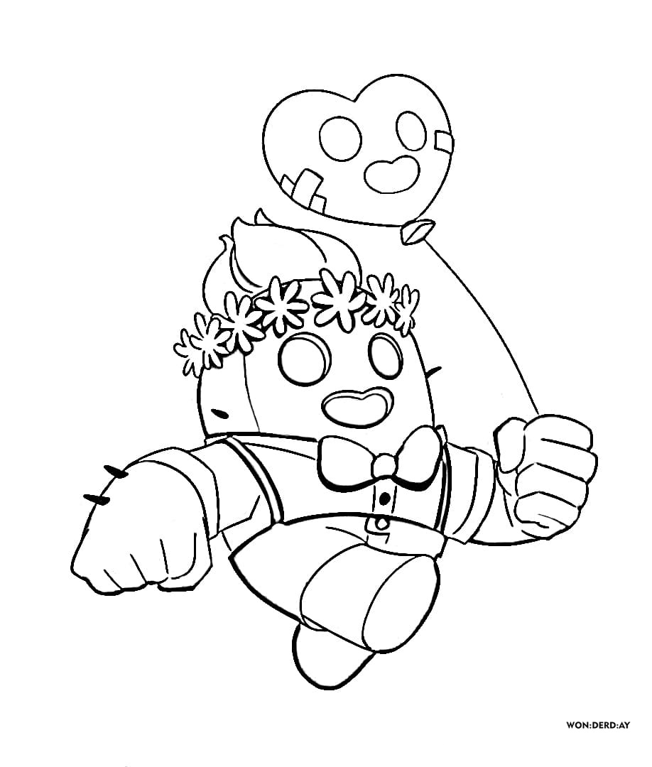 Spike Et Spike Sakura Coloriage Brawl Stars Imprimer A4 - coloriage brawl stars spike a imprimer