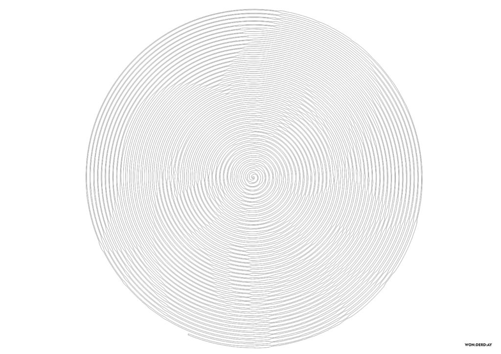 Coloriage Spiroglyphics. Cercle en spirale. Imprimer gratuitement