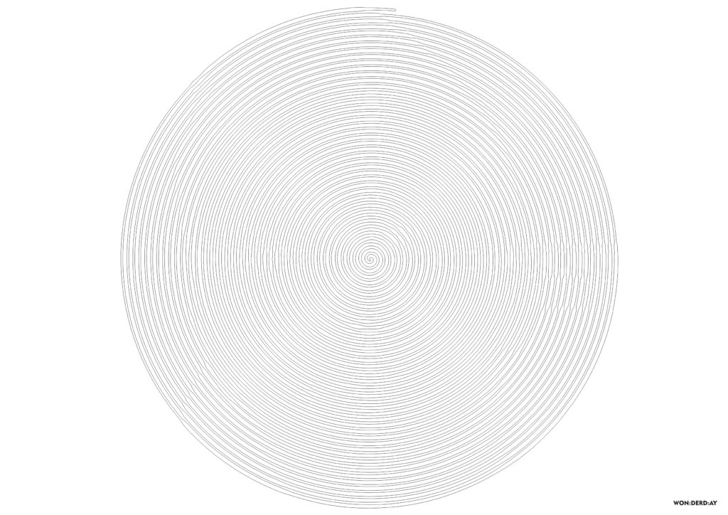 Coloriage Spiroglyphics. Cercle en spirale. Imprimer gratuitement