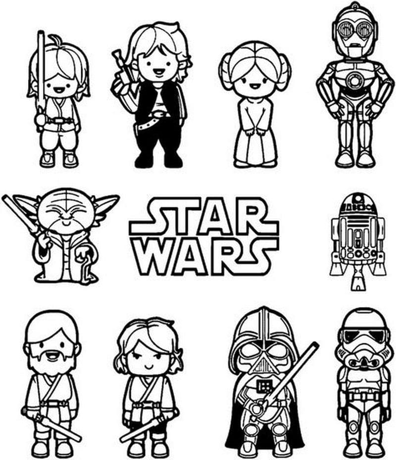 110 Dibujos para colorear de Star Wars para imprimir gratis