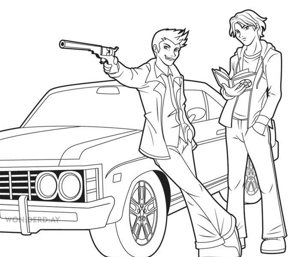 Coloring Pages Supernatural. Best collection, Print A4