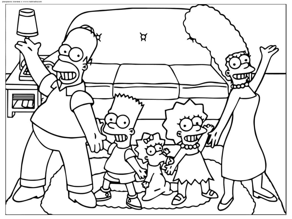 Dibujos Los Simpsons para Colorear. 100 Imágenes gratis para imprimir