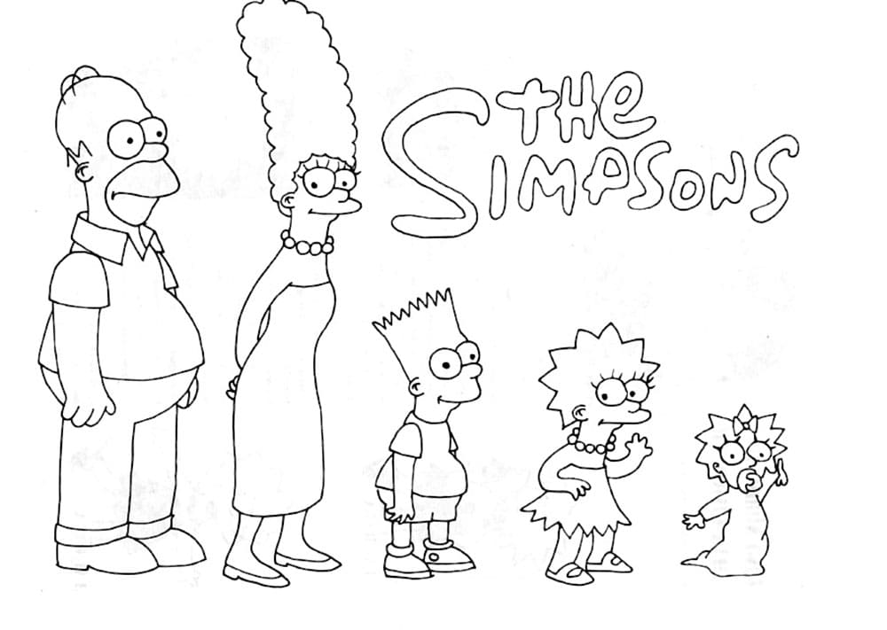 Раскраски Симпсоны. 100 изображений, распечатать А4