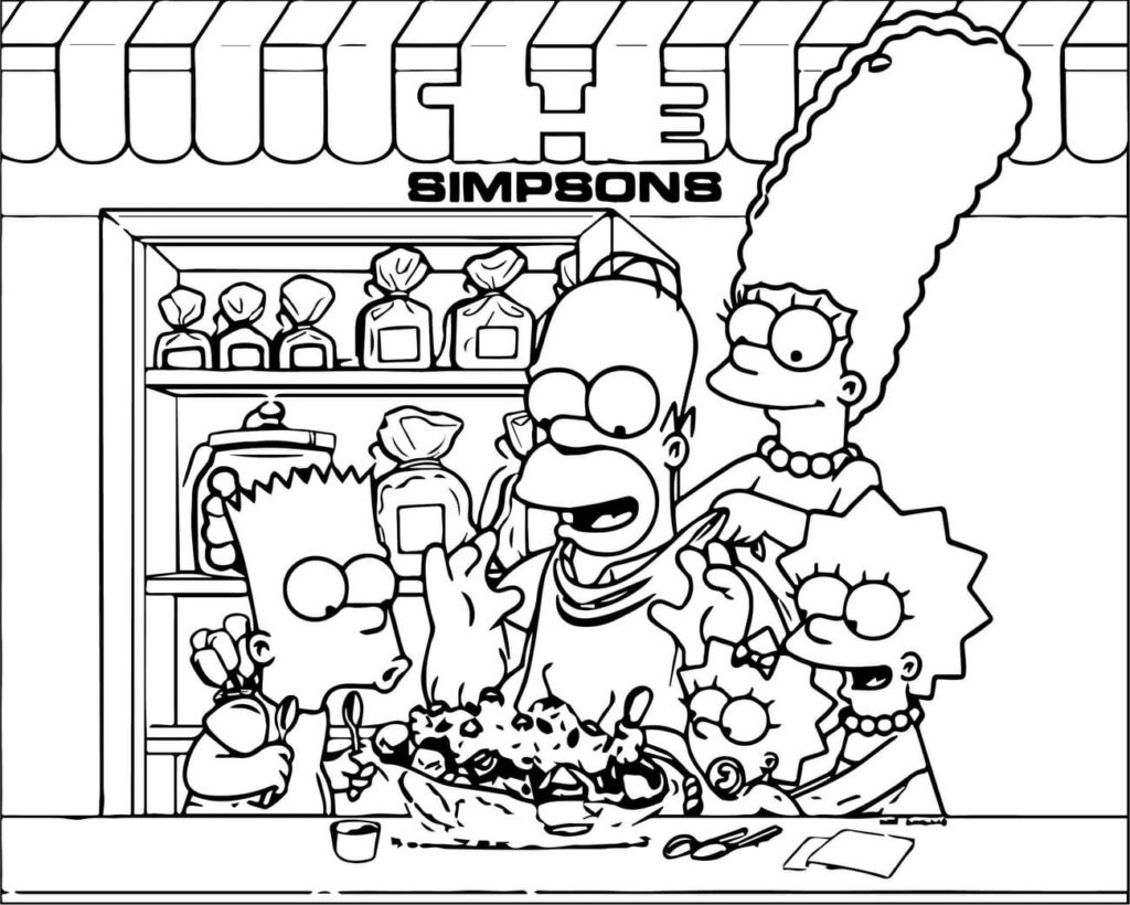 Раскраски Симпсоны. 100 изображений, распечатать А4