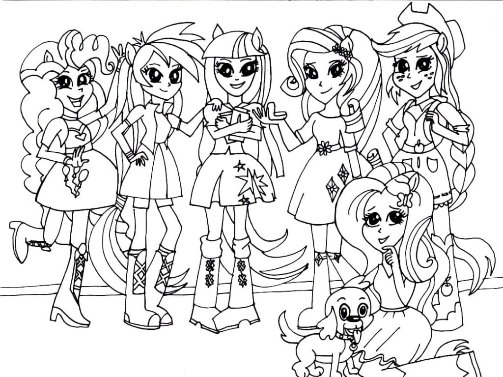 Coloring pages Equestria Girls. 100 Coloring Pages for Printing