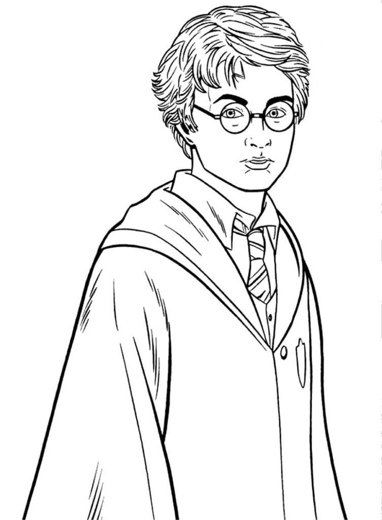 Ausmalbilder Harry Potter (150 Stück). Drucken Sie A4