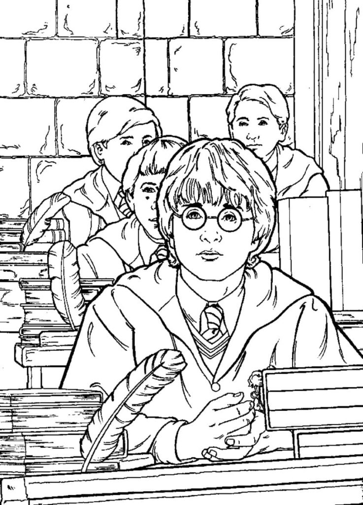 Coloriage Harry Potter (150 pièces). Imprimer A4