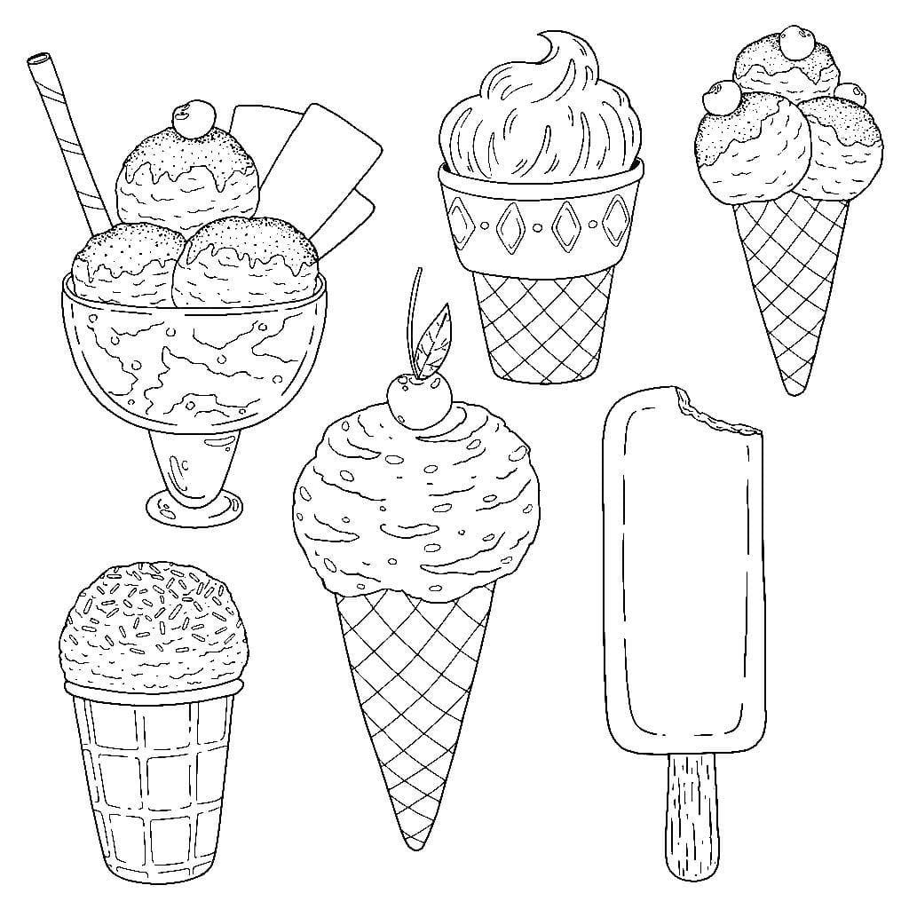 Ice cream Coloring Pages (90 Pieces). Download and Print for Free