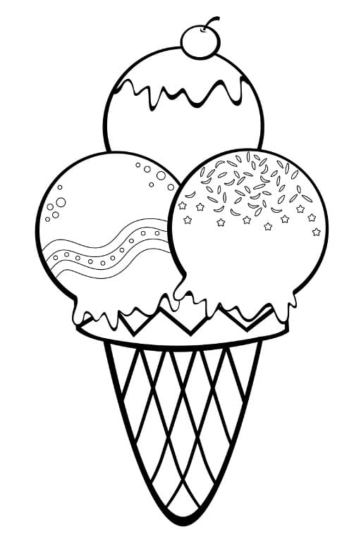 Раскраски Мороженое (90 шт.) Скачать и распечатать бесплатно