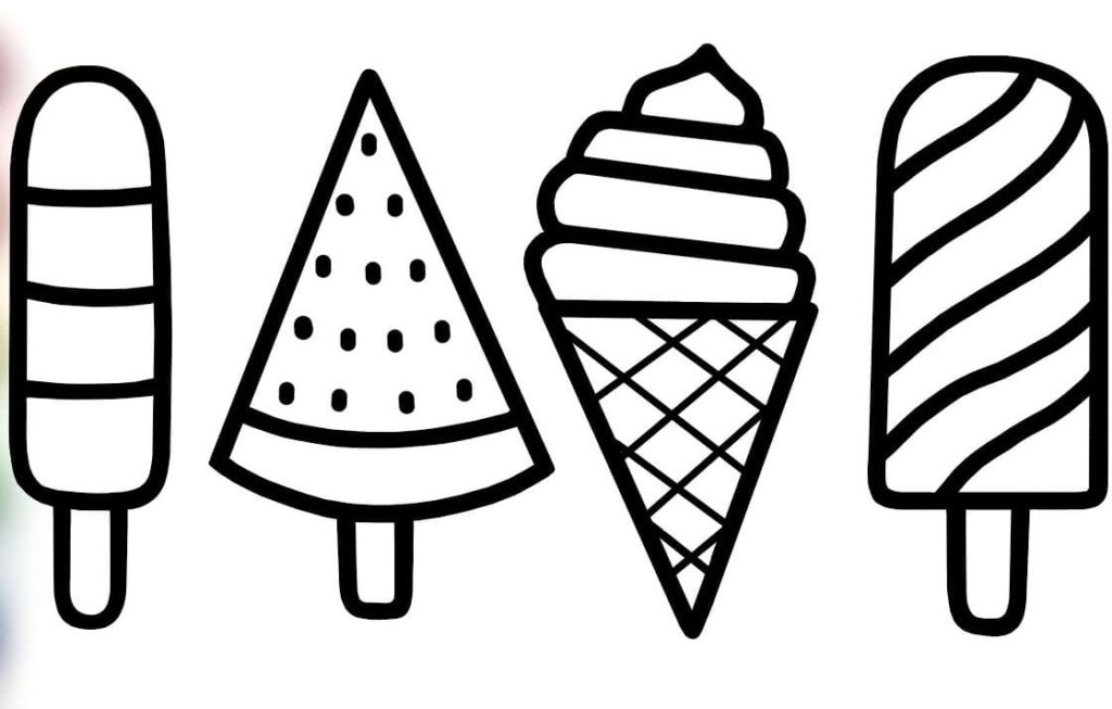 Coloriage Crème glacée. Imprimer gratuitement