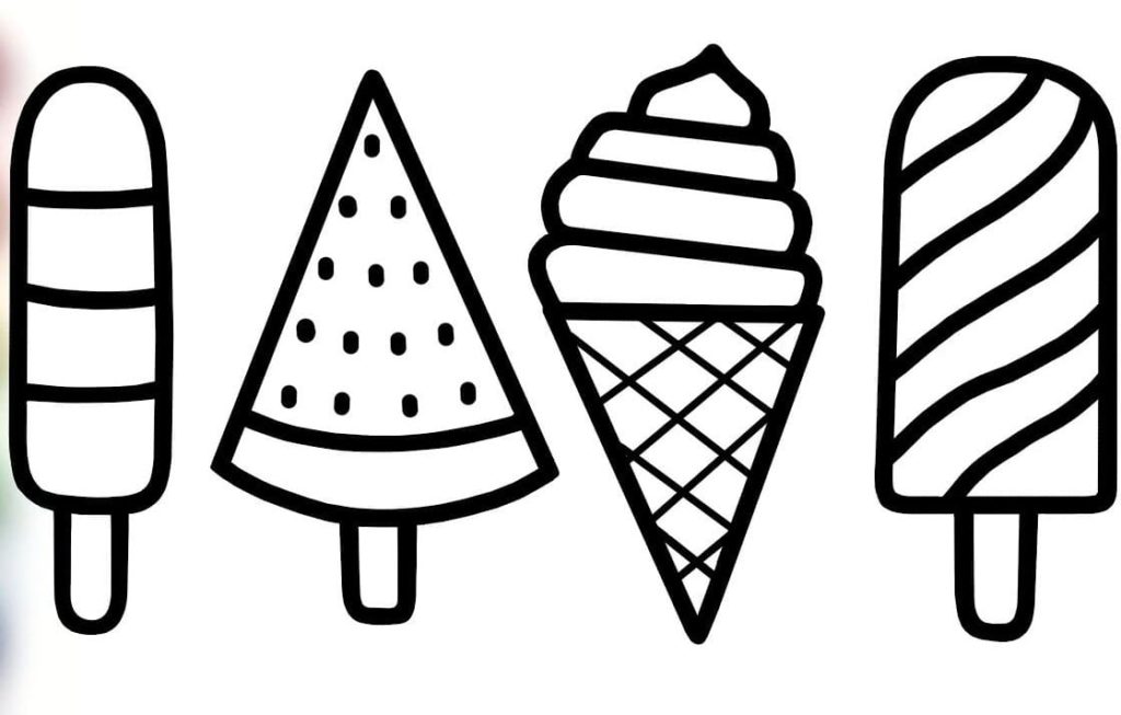 Ice cream Coloring Pages (90 Pieces). Download and Print for Free