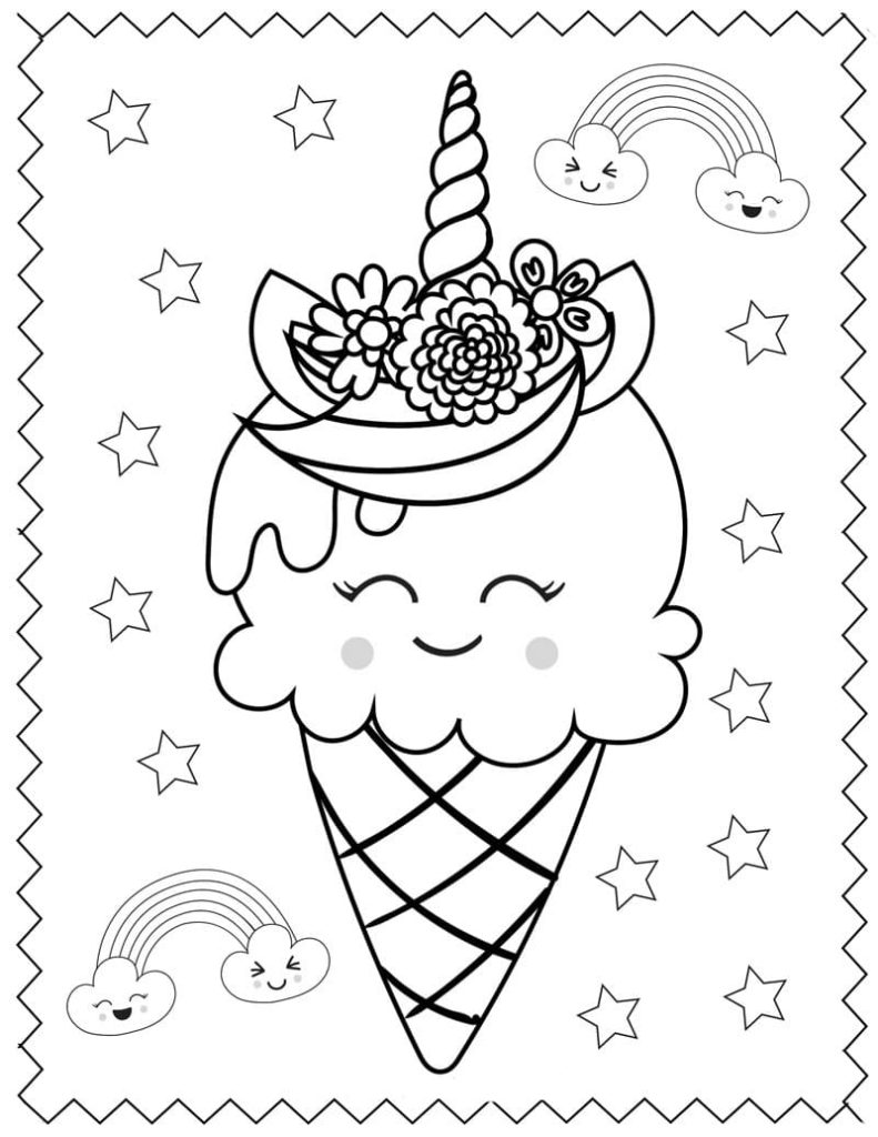 Desenhos de Sorvete para Colorir (90 Peças). Imprima gratuitamente