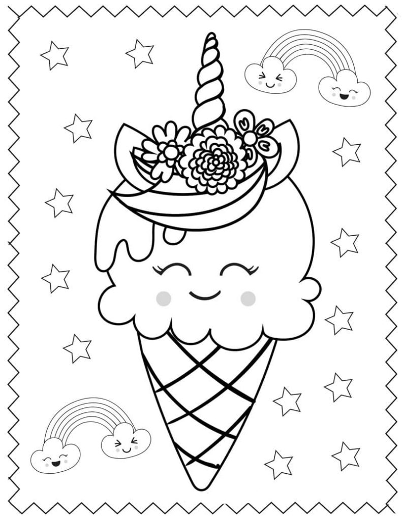 Ice cream Coloring Pages (90 Pieces). Download and Print for Free