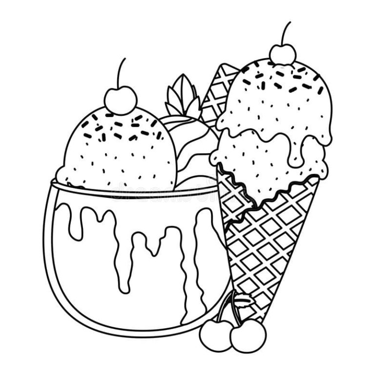 Ausmalbilder Eis (90 Stück). Kostenlos herunterladen und ausdrucken