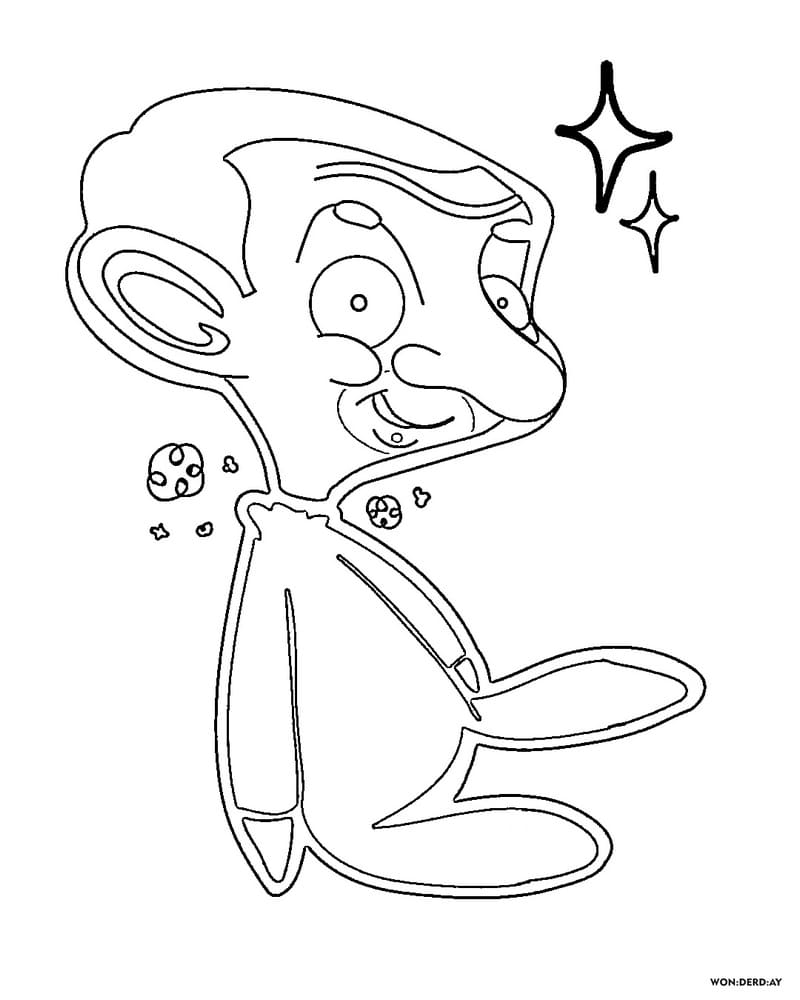 Disegni da Colorare Mr Bean. Stampa Gratuita (50 Pezzi)