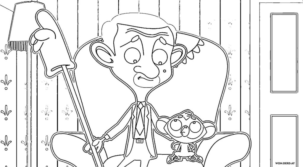 Dibujos para Colorear Mr Bean. Imprima Gratis (50 Piezas)