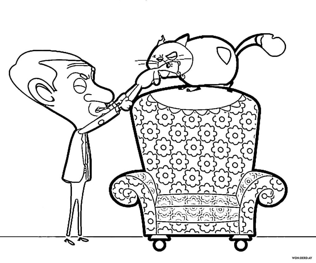 Desenhos para colorir do Mr. Bean (50 peças). Imprimir gratuitamente