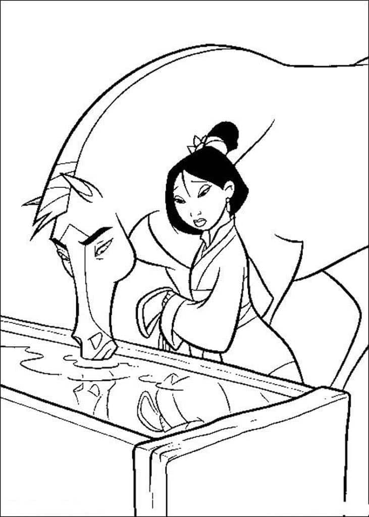Coloriage Mulan. Imprimer Disney Princesse gratuitement