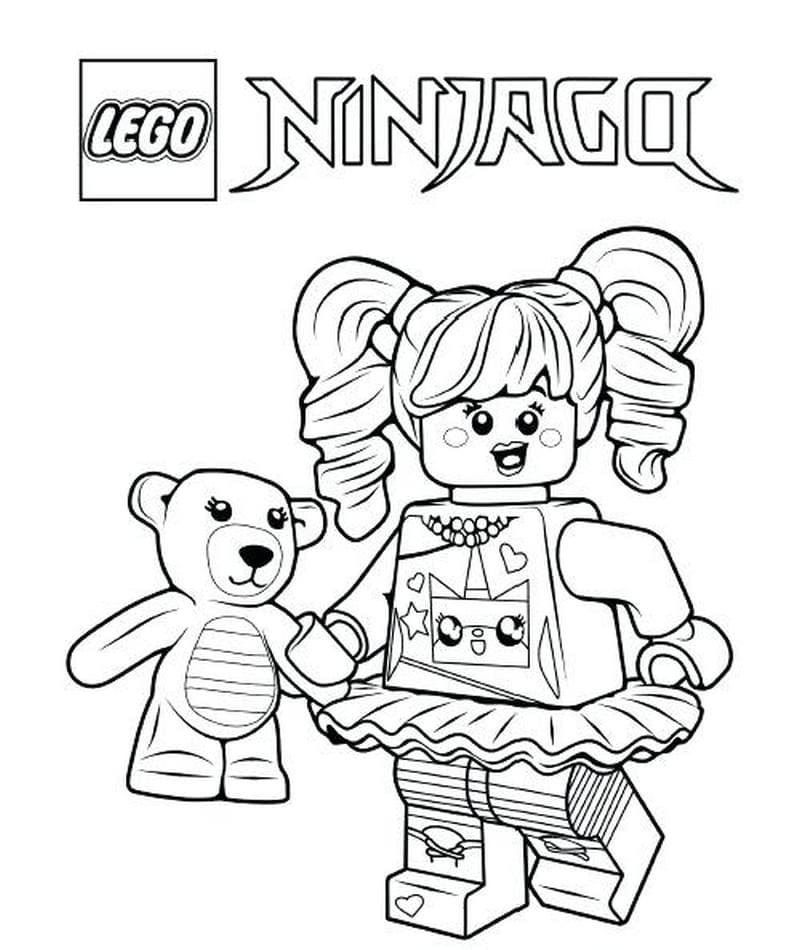 Раскраска Четыре ниндзя в мастере Кружитцу из Lego Ninjago