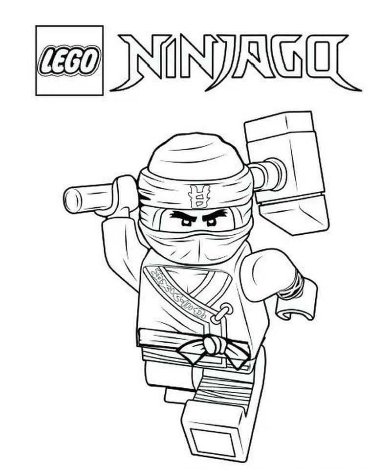 Desenho de Lego Ninjago Ninja Verde para colorir