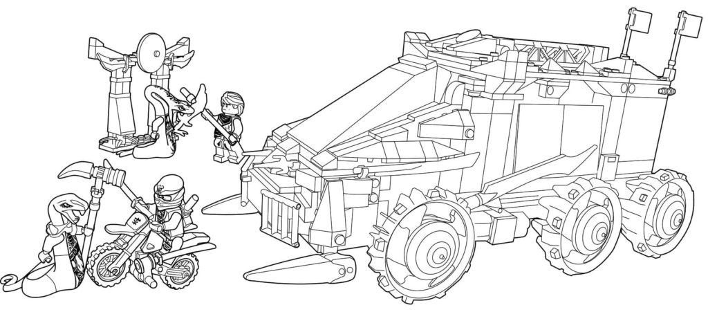 LEGO Ninjago Coloring Pages (100 Pieces). Print for Free A4